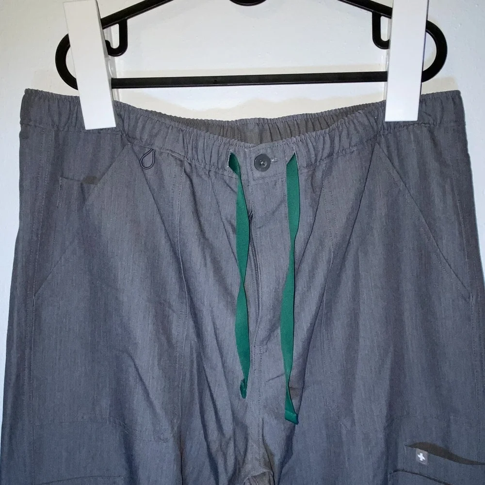 FIGS Scrub Pants XL Extra Large‎ Technical Collection Gray Draw String Inseam 30